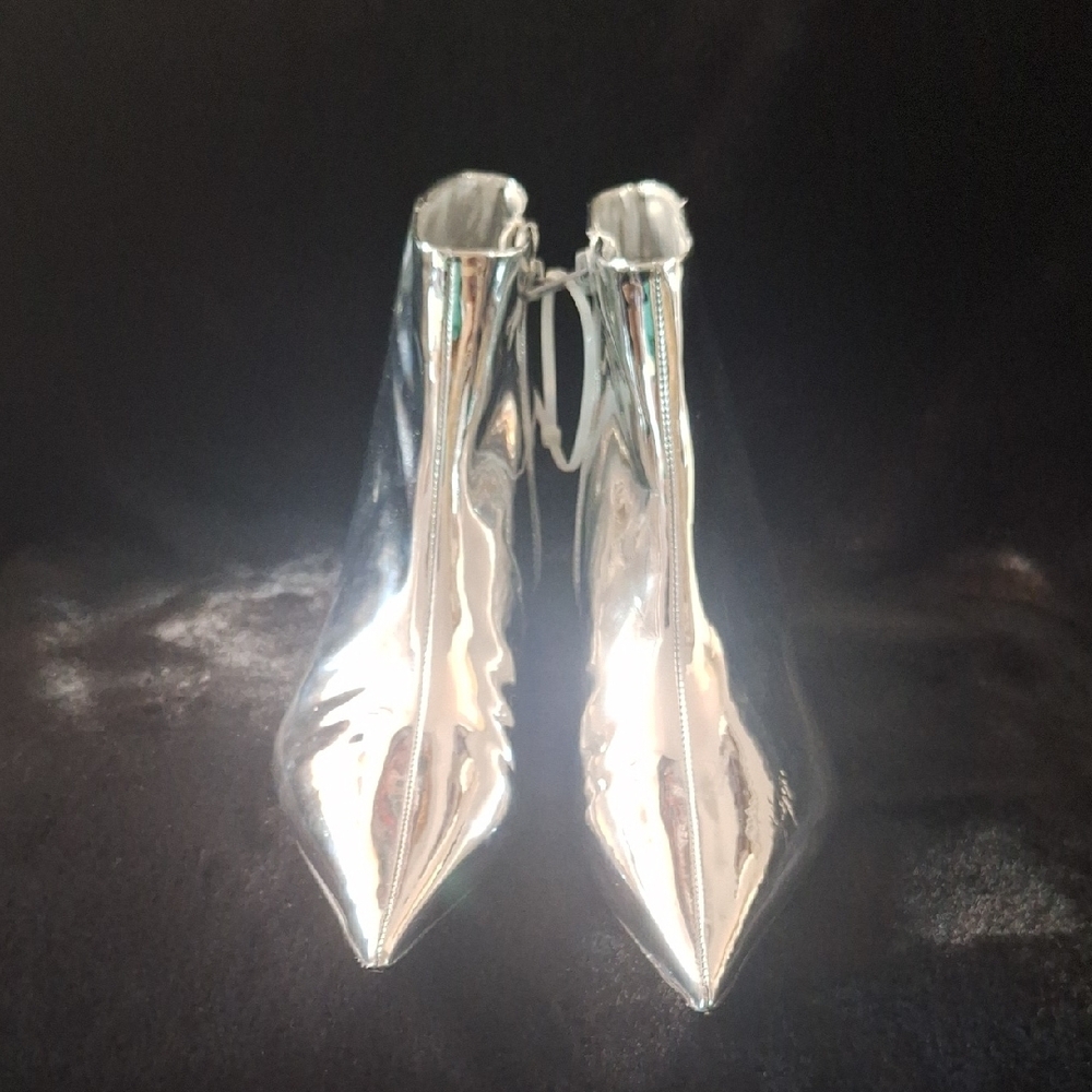 Gianni Bini Metallic Silver Ankle Booties - Picture 2 of 7